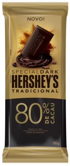 CHOCOLATE BARRA 80%CACAU HERSHEY UN-85G DARK TRADICIONAL