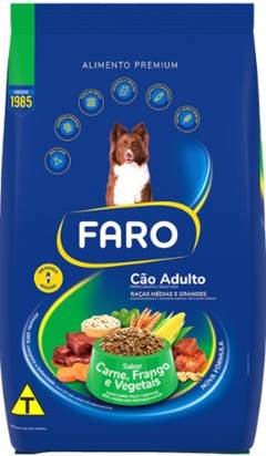 RACAO FARO CAO 900G ADULTO RACA MEDIA/GRANDE CAR/FGO/VEG