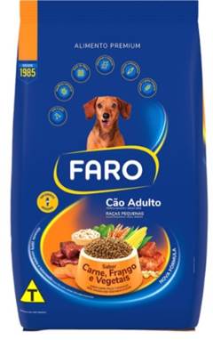 RACAO FARO CAO 10,1KG ADULTO RACA PEQUENA CAR/FGO/VEG