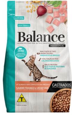 RACAO BALANCE GATO 900G AD CAST FGO/VEG